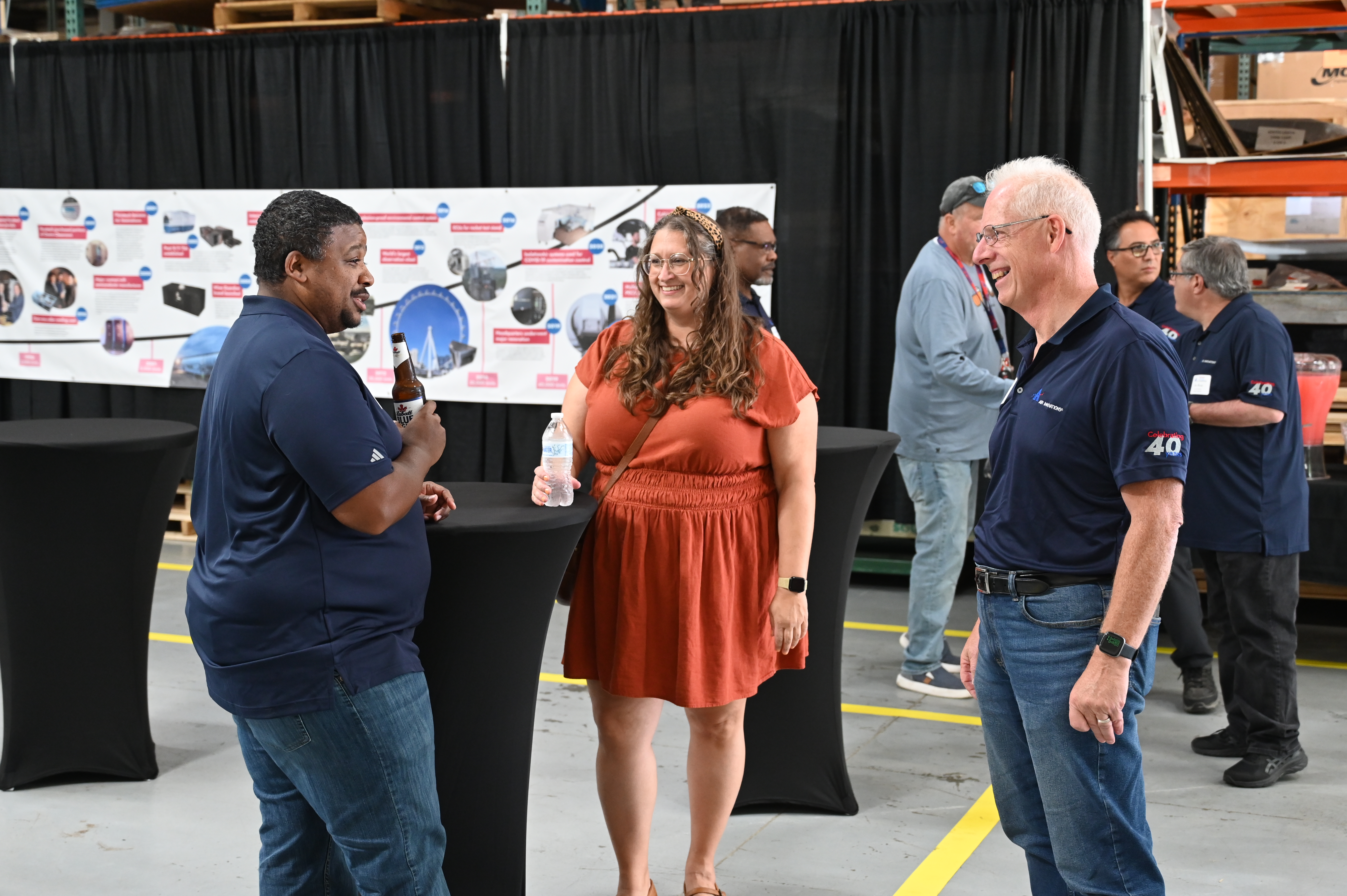 Air Innovations employees and their guests enjoying the 40th anniversary festivities