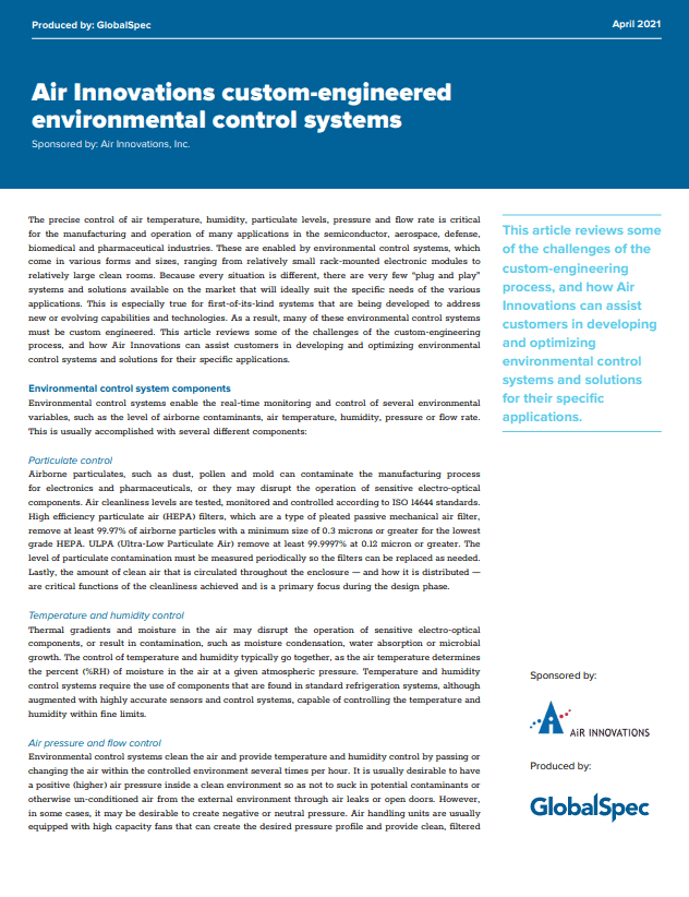 Custom Engineered Environmental Control Systems